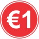 Promo stickers "€1" 1000 stickers/roll, 30x30