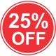 Promo stickers "25%OFF" 1000 stickers/roll, 30x30